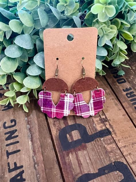 ladies flannel earrings